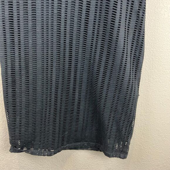 T by Alexander Wang Mesh Overlay Black Bodycon Dress XS LBD Edgy - Picture 6 of 11